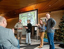 v.l.n.r. Gerard Nijhof, Imelda Kloosterman, Claire Vos en Bendinks Westerink.