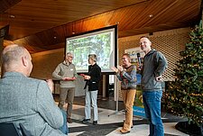 v.l.n.r. Gerard Nijhof, Imelda Kloosterman, Claire Vos en Bendinks Westerink.