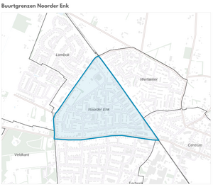 kaart buurtgrenzen Noorderenk Eerbeek