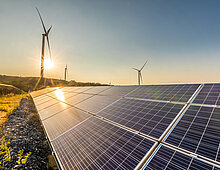 Zonnepanelen en windmolens