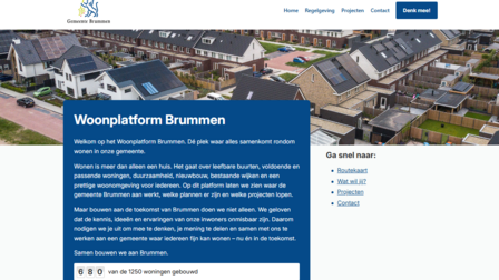 schermafbeelding van de website over woonplatform